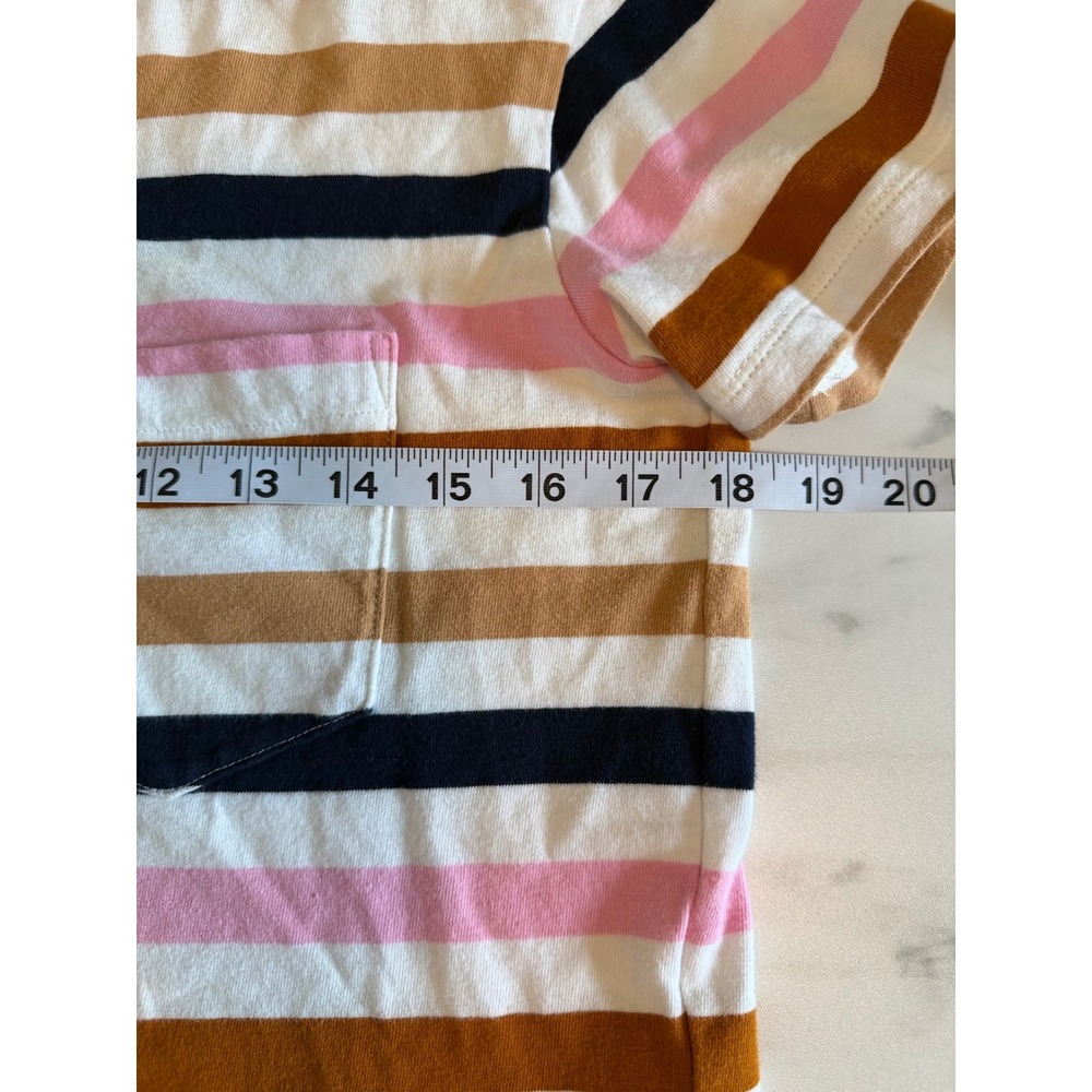 Madewell Womens XS Striped Pocket Tee Pink Brown Navy Crew Neck Short Sleeve Top - Picture 6 of 9